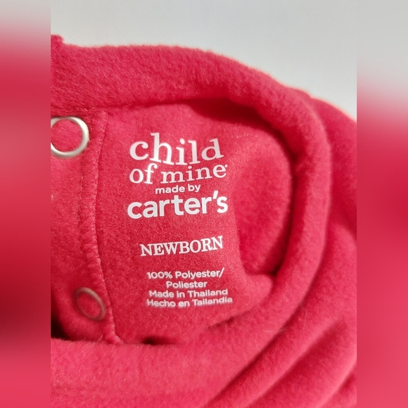 ⭐️5/$25 Carters Baby Girls Red White Warm Dress/Top Christmas Santa Newborn - Picture 3 of 6